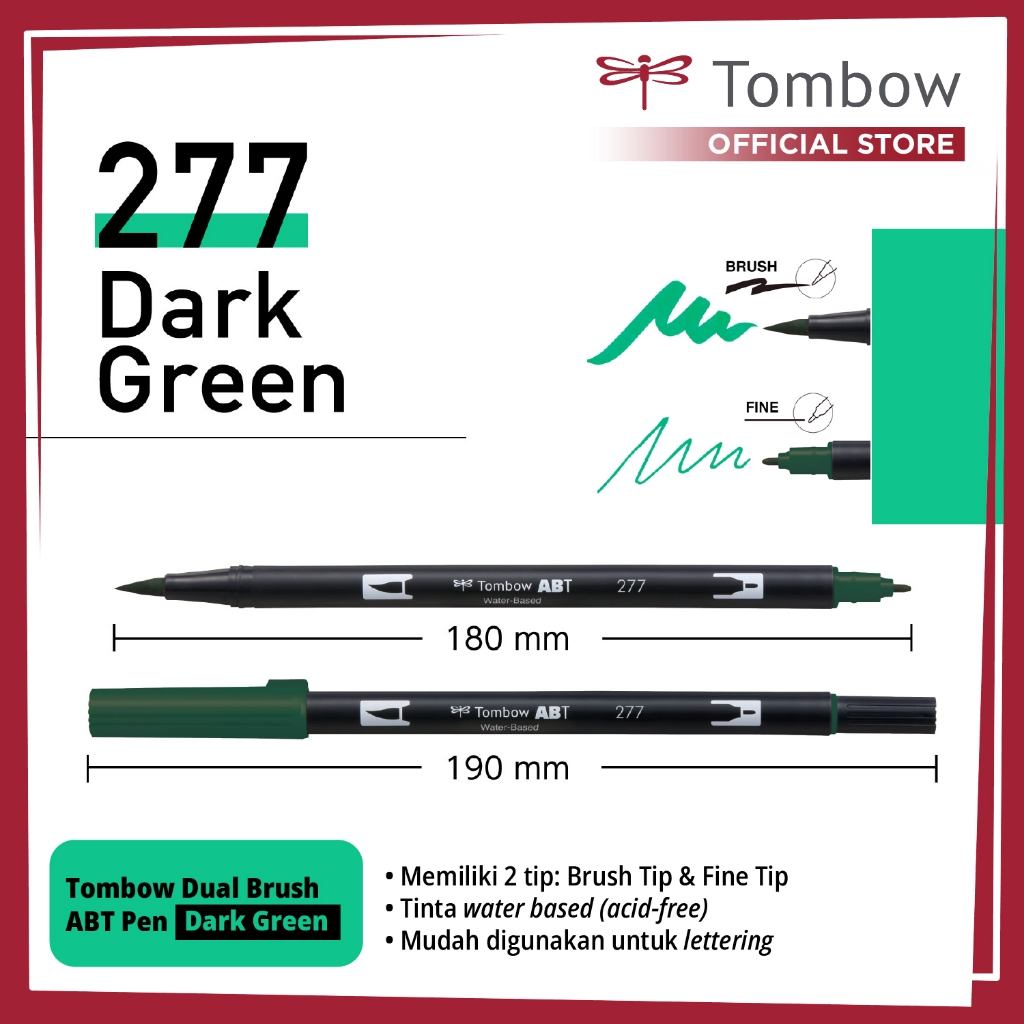 

Tombow Dual Brush ABT Pen Dark Green