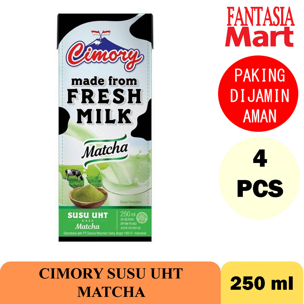

CIMORY SUSU UHT 250 ML MATCHA PACK ISI 4 PCS FANTASIA DENGAN PAKING AMAN