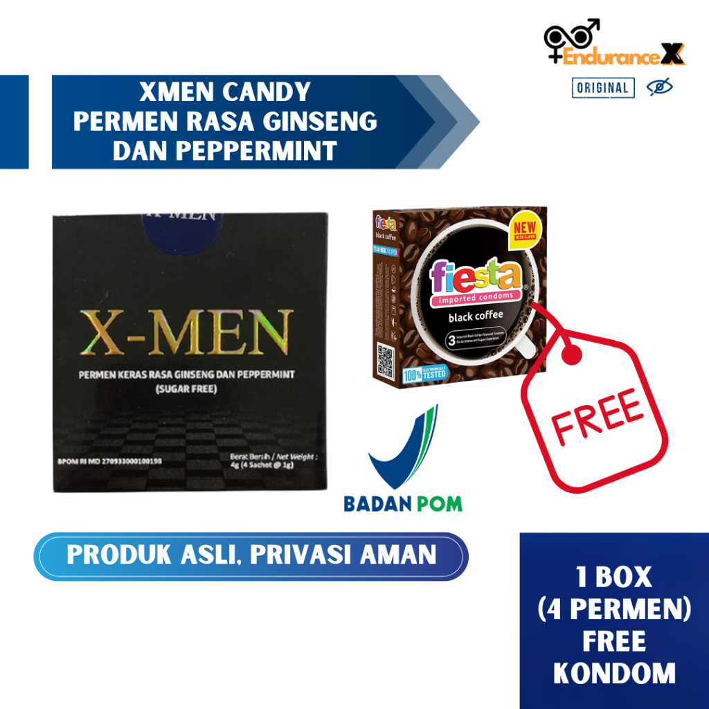 (Ada Bonus) XMEN Candy 1 Box - Permen XMEN Penambah Stamina Pria Perkasa X Men Permen Stamina BPOM