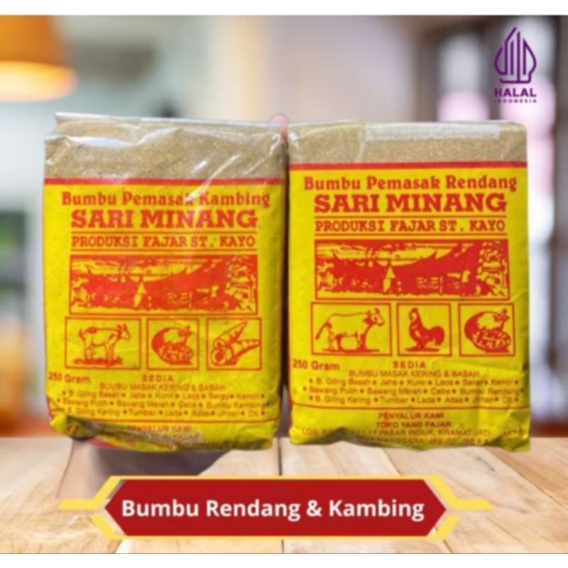 

Sari minang bumbu rendang 250 Gram / Bumbu lauk rendang / Bumbu Giling Rendang / Bumbu Rendang kering / Rendang instan BEST SELLER