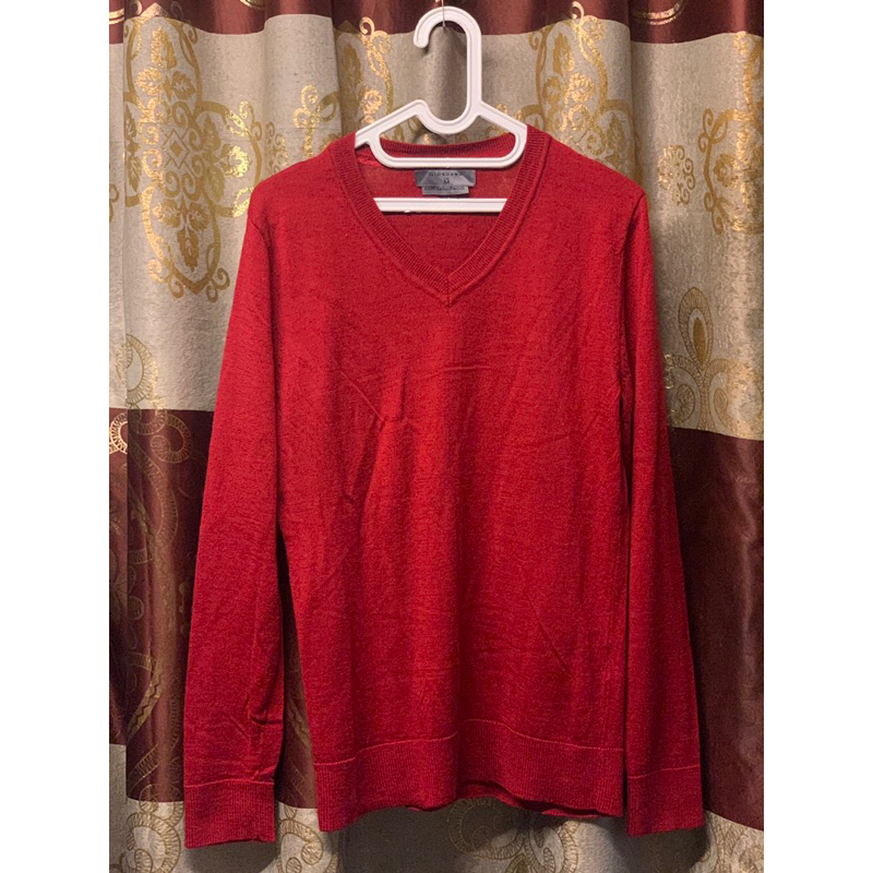 branded Giordano merino woll 100% (bahan mahal) fulltag - preloved baju rajut / knit wanita v neck