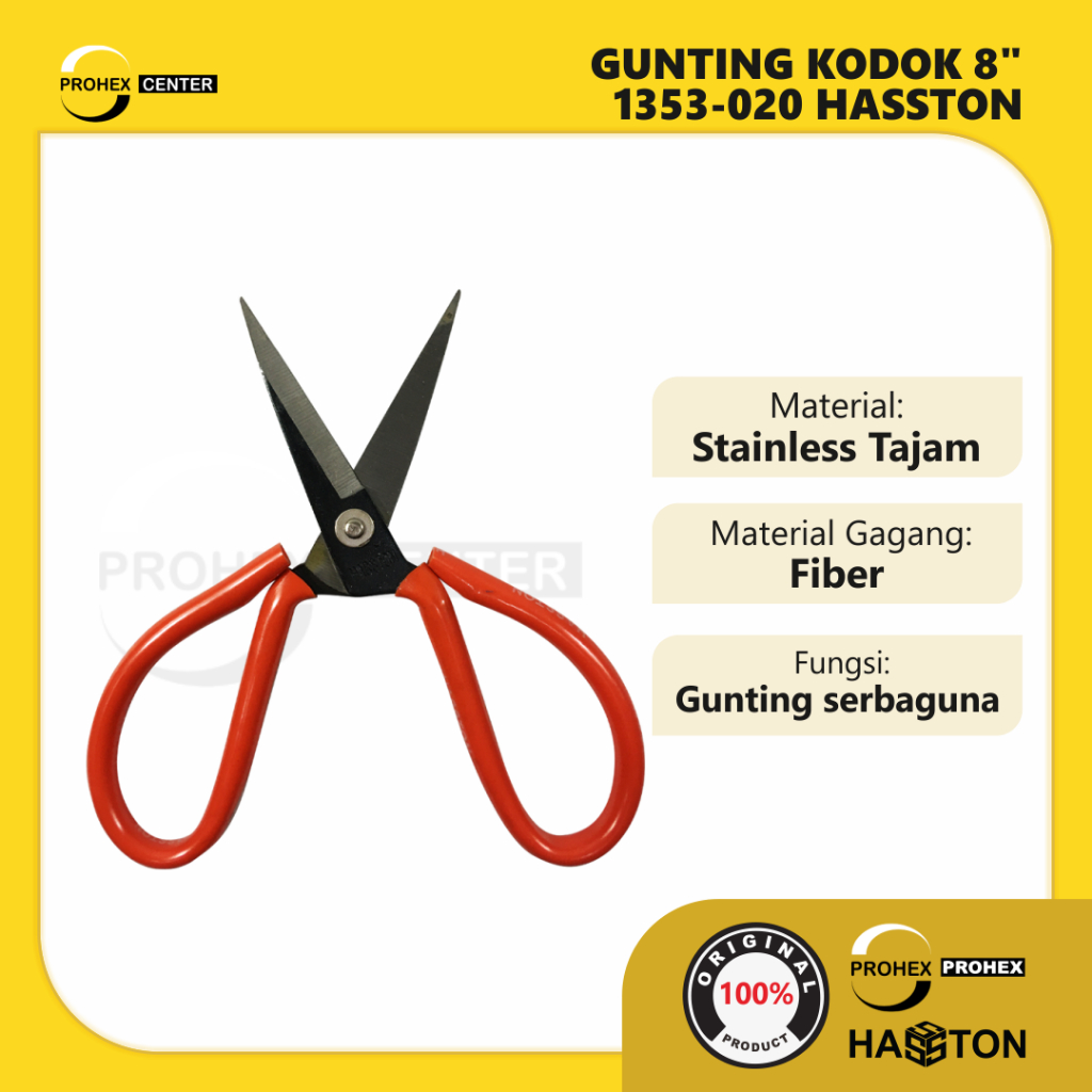 

HASSTON Gunting Kodok 8 Inch - Gunting Bahan Kain Multifungsi Kertas Tailor Scissors