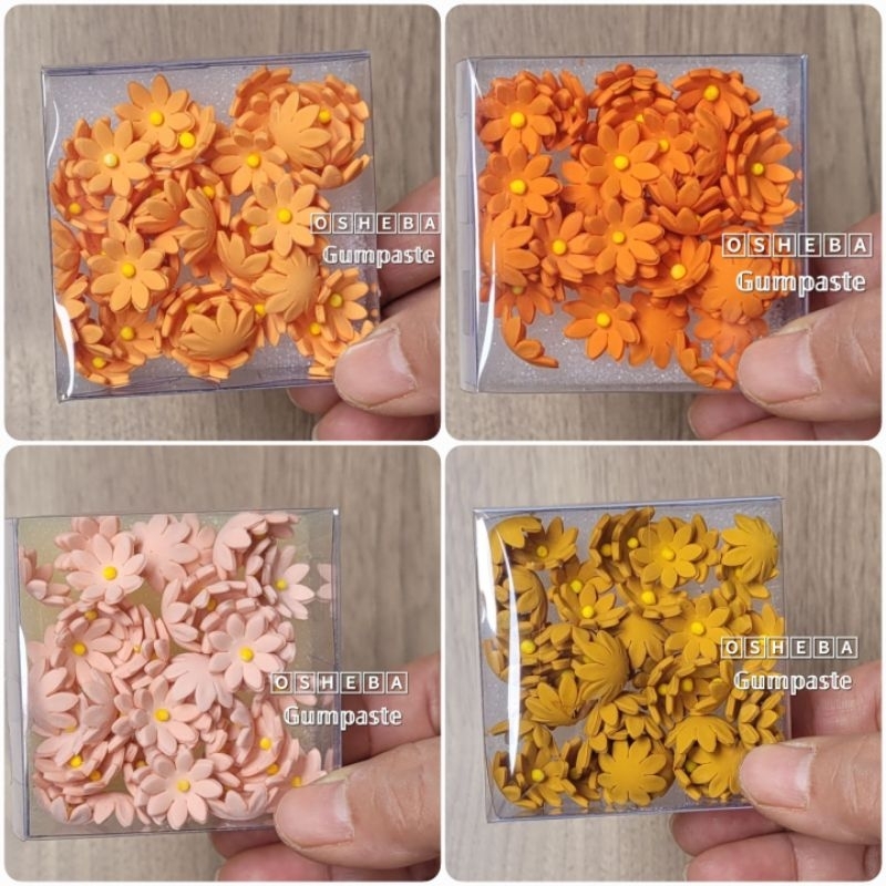 

[osheba] gumpaste bunga BK daisy 35 variant kuning isi 50 bunga