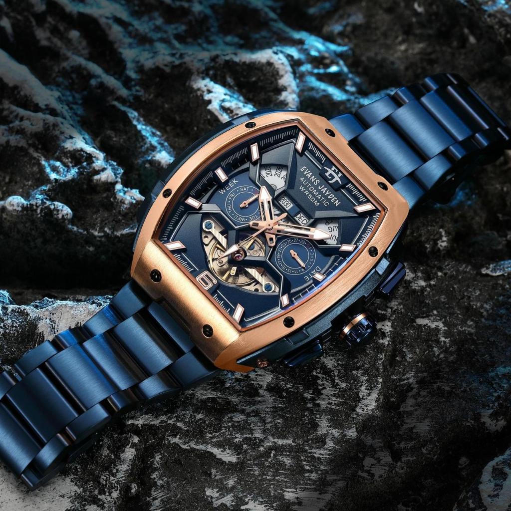 Big Sale  Jam Tangan Pria Evans Jayden 9620 Stainless Stell Cronograph & Automatic Kaca Sapphire Wat