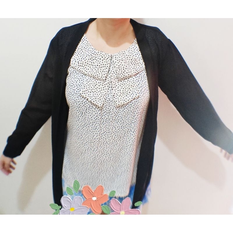 PREOVED OUTER HITAM LENGAN PANJANG