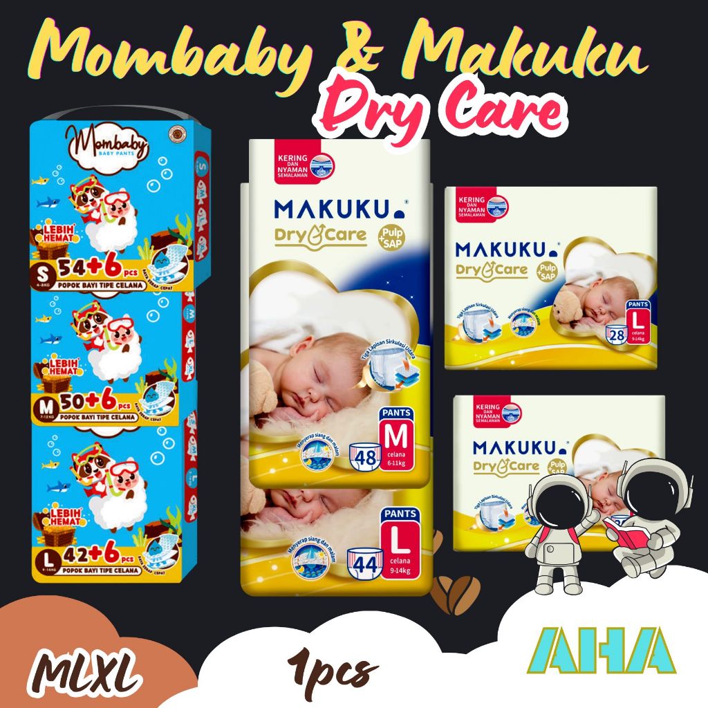 Mombaby Pants Mega Pack & Makuku Dry Care Jumbo