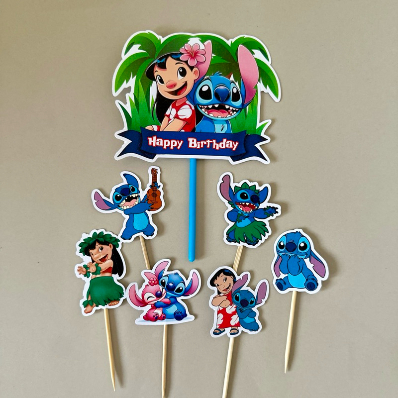 TOPPER LILO AND STITCH ( LA-001) / CAKE TOPPER LILO AND STITCH / TOPPER KUE LILO AND STITCH / CUPCAK