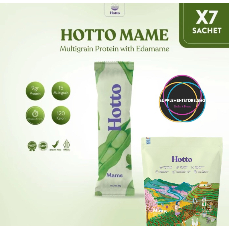 

(Bisa Gosend) 7 SACHET HOTTO MAME Hotto Purto Superfood Oat Whey Protein Multigrain Hotto Edamame Meal Replacement Pengganti Sarapan GERD HALAL BPOM