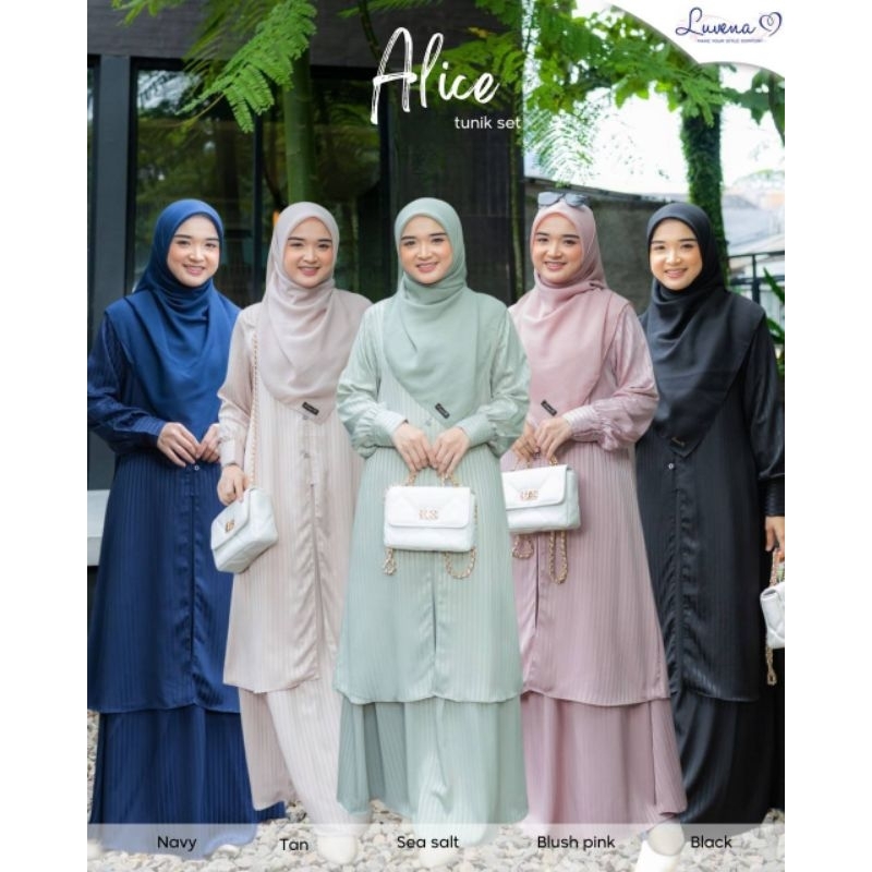 ALICE TUNIK PINK BLUSH SATU SET (TUNIK DAN ROK)