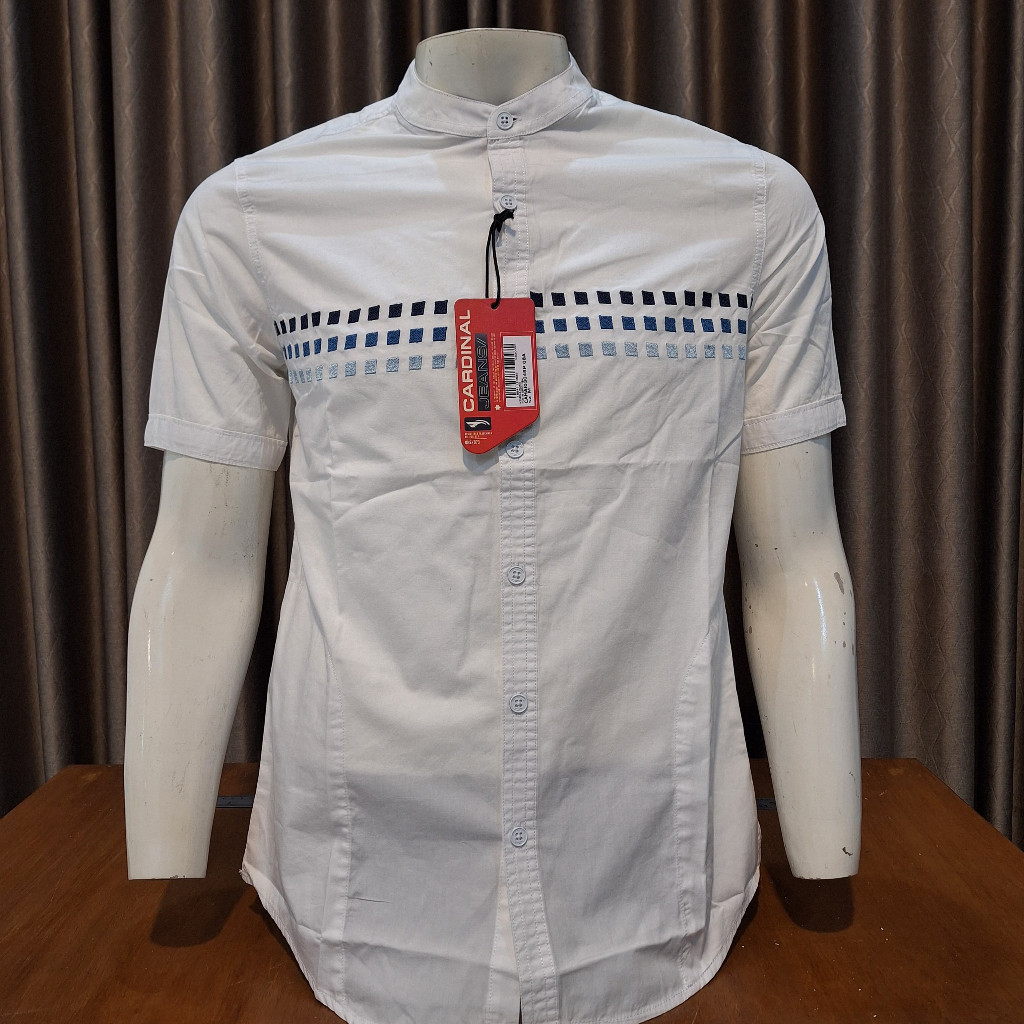 KEMEJA KOKO PUTIH ORIGINAL C3048P08A CARDINAL JEANS LENGAN PENDEK