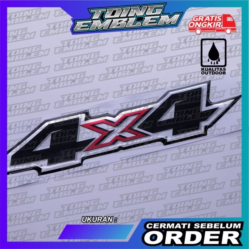 emblem 4 x 4 emblem timbul 4 x 4