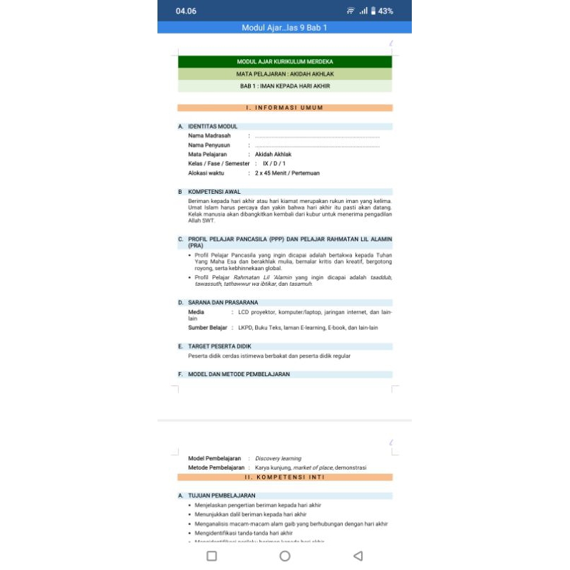 

Moduo ajar ikm akidah ahlak kelas 9