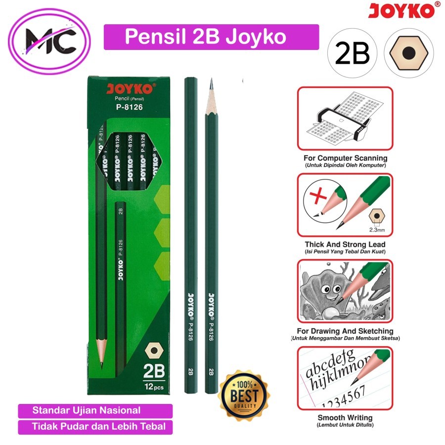 

Pensil 2B Joyko Pencil Tulis Ujian