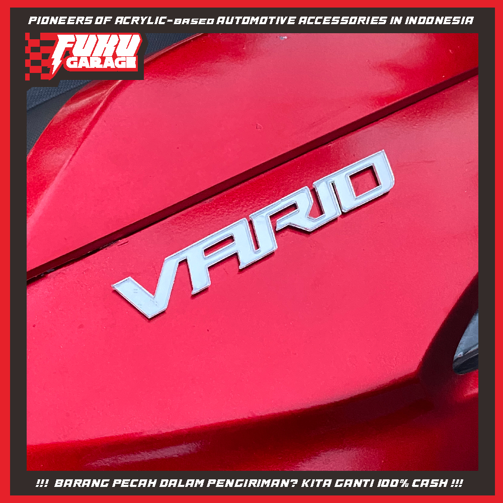 Emblem Honda Vario 2 PCS Logo Timbul 3D Aksesoris Motor Click Vario 125, vario 150, vario 160, vario