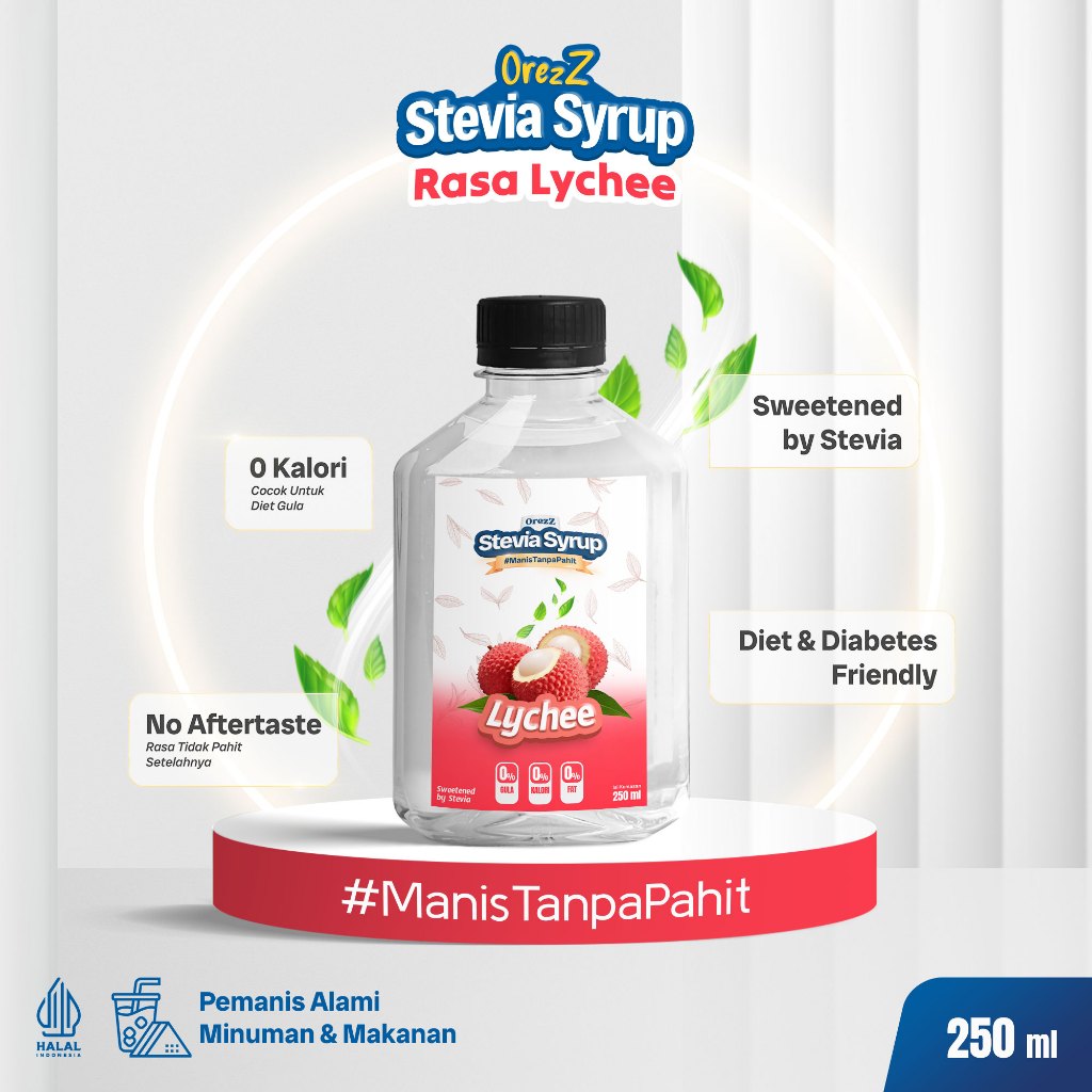 

Sirup Stevia Rasa Leci 250 ML untuk Diet Keto​