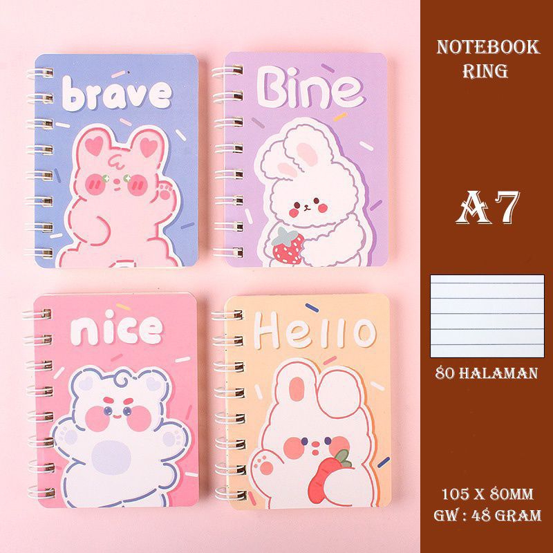 

Buku notebook catatam agenda diary mini daily plan motif kartun cute notes