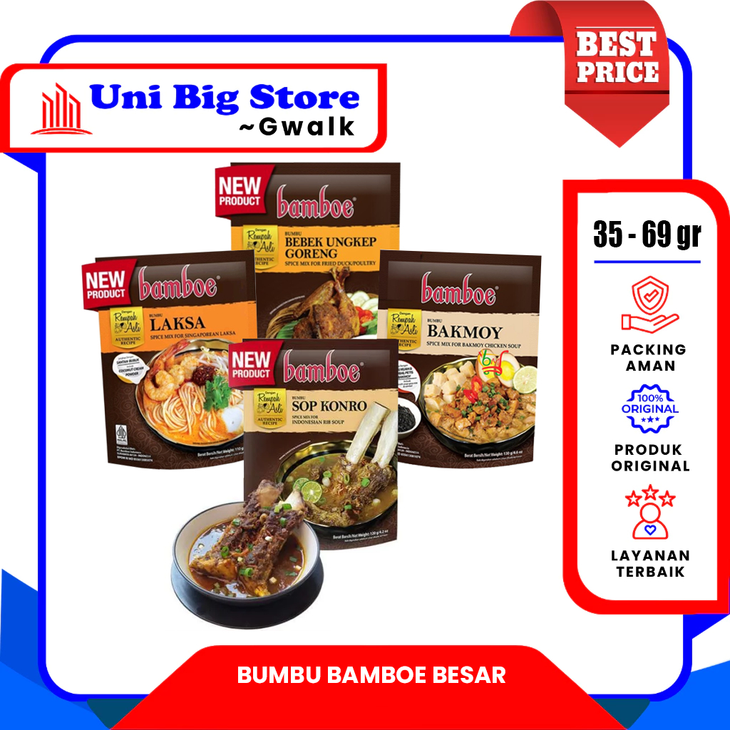 

BUMBU BAMBOE PREMIUM BESAR LAKSA - KONRO - BAKMOY - 110 gr