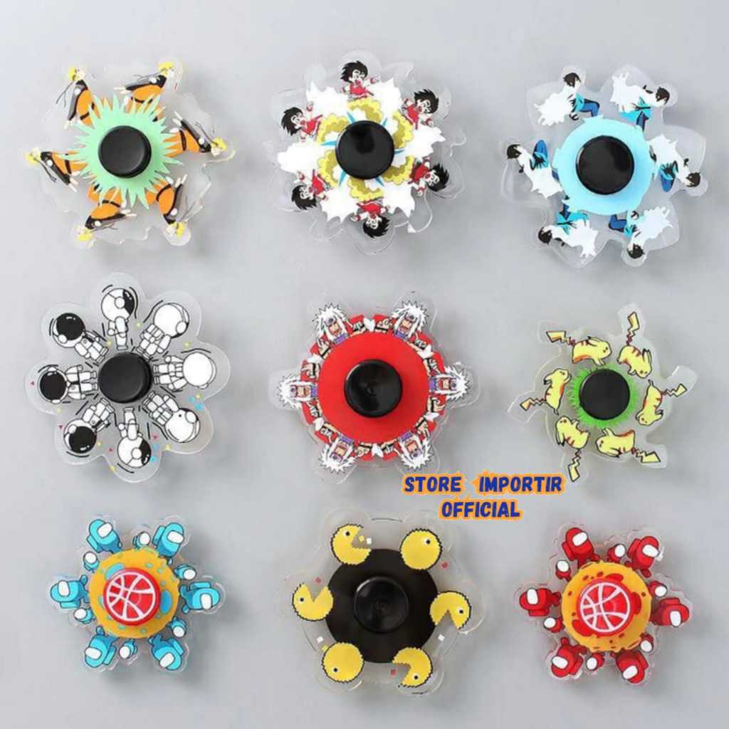 Mainan Anak Laki Laki Spiner Gyro Model Kartun karakter Lucu Penghilang Stress | Mainan Fidget Spinn