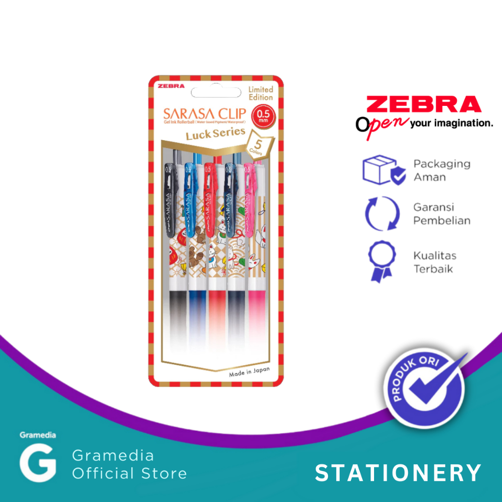 

Zebra Sarasa 05 Goodluck Set 5pcs