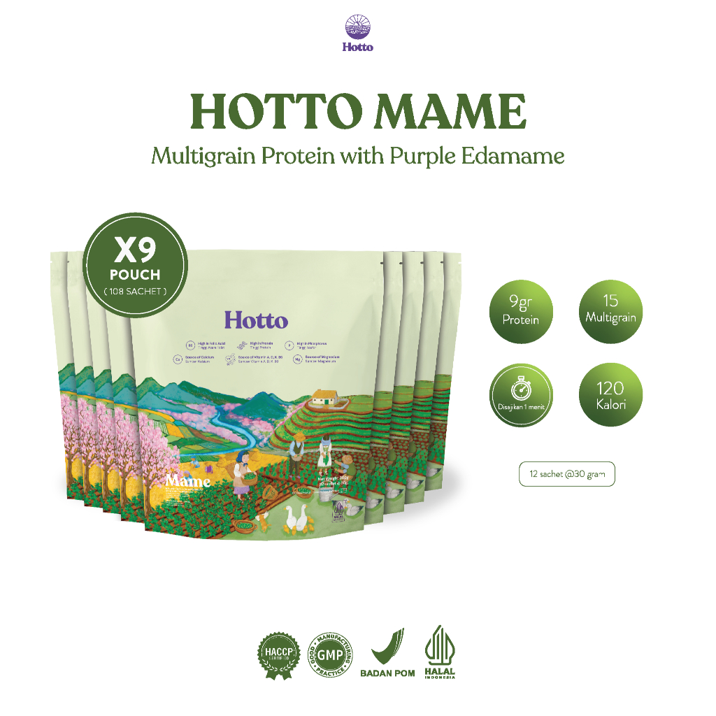 

(9 Pouch) Hotto Mame Multigrain Protein Whey Edamame