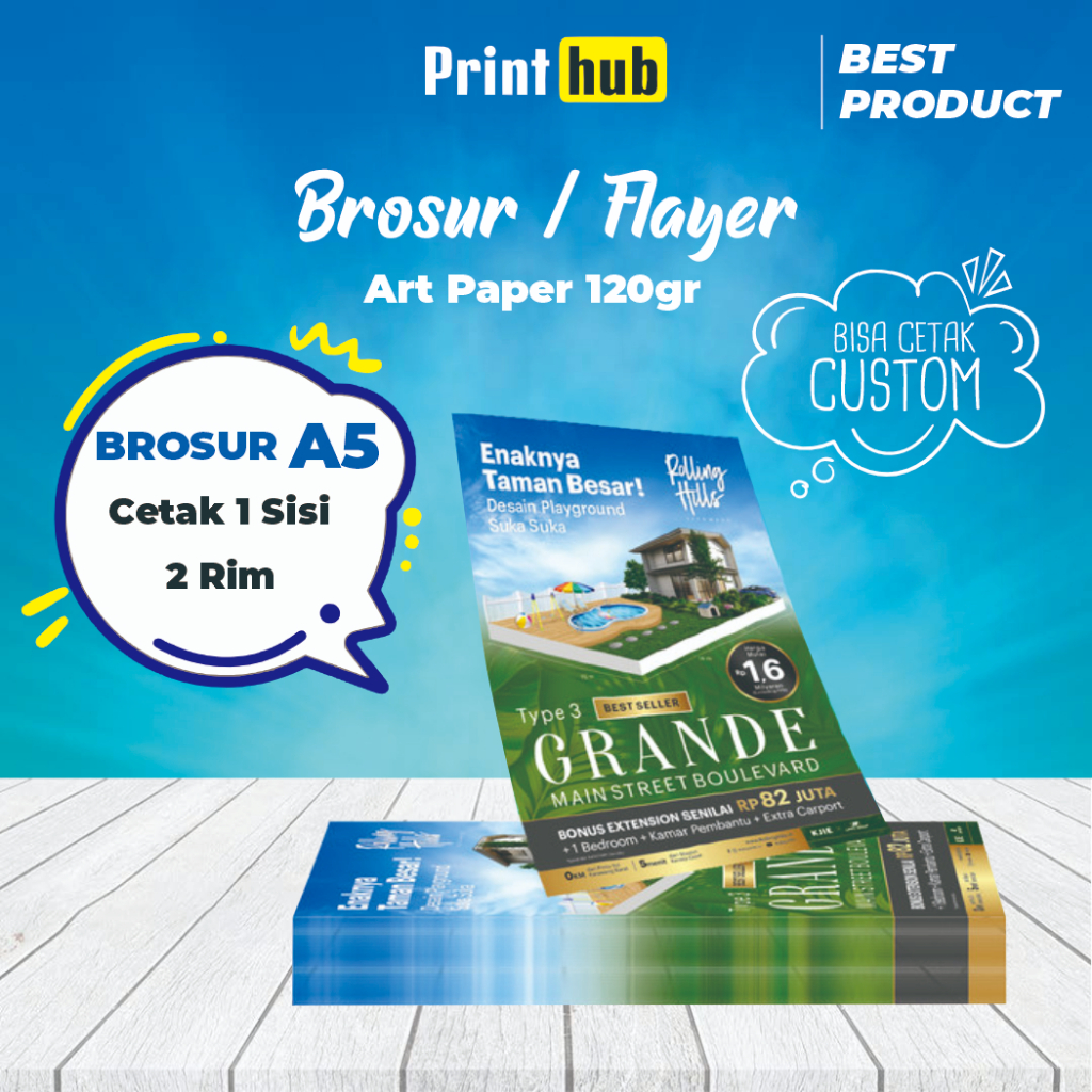 

Cetak Brosur A5 1 sisi 1.000 Lbr (2 rim) | Art Paper 120 gr