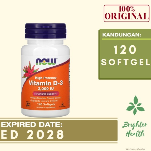 Now D3 2000 IU Now Food D3 2000 IU Vitamin D3 2000 IU 120 Softgels