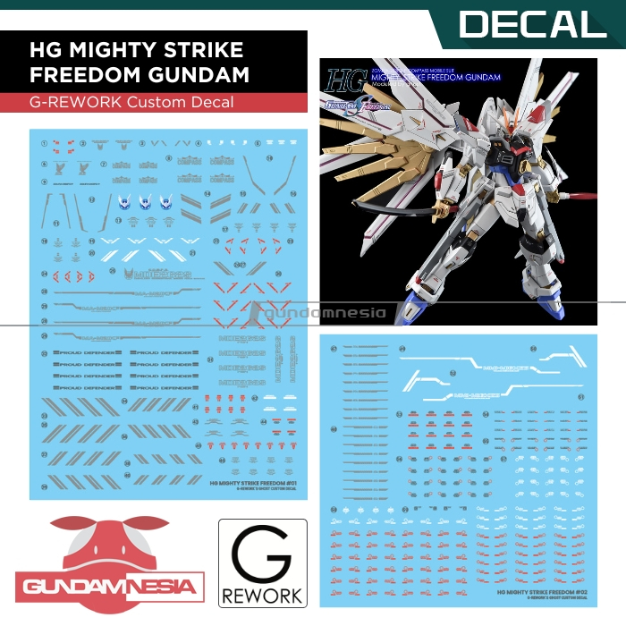 G-Rework HG Mighty Strike Freedom Gundam Custom Water Decal