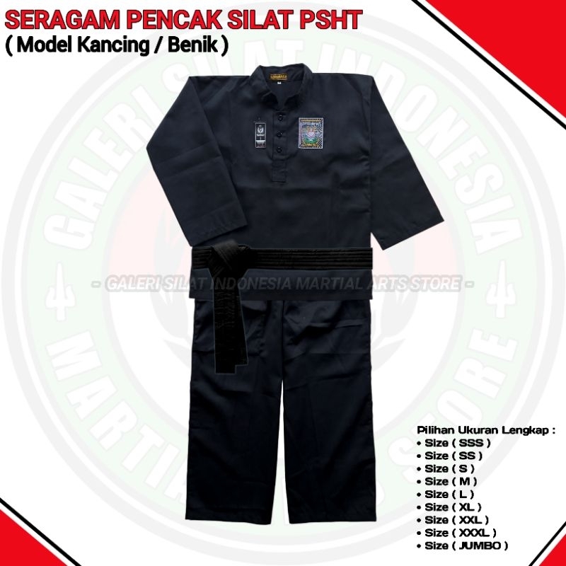 Baju Sakral PSHT Model Kancing / Benik 3 - Sakral Siswa SH Terate Benikan - Seragam PSHT Krah Kancin