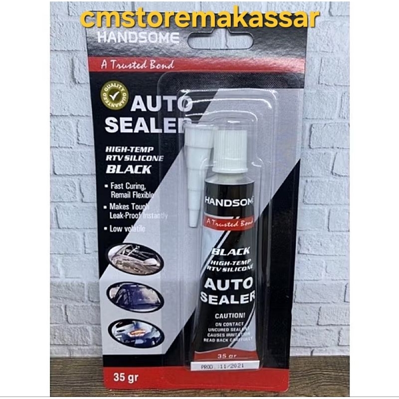 Lem Auto Sealer Hitam / Lem Silikon Perekat Hitam Lem Serba Guna Tahan Panas Kaca Keramik Besi Body 