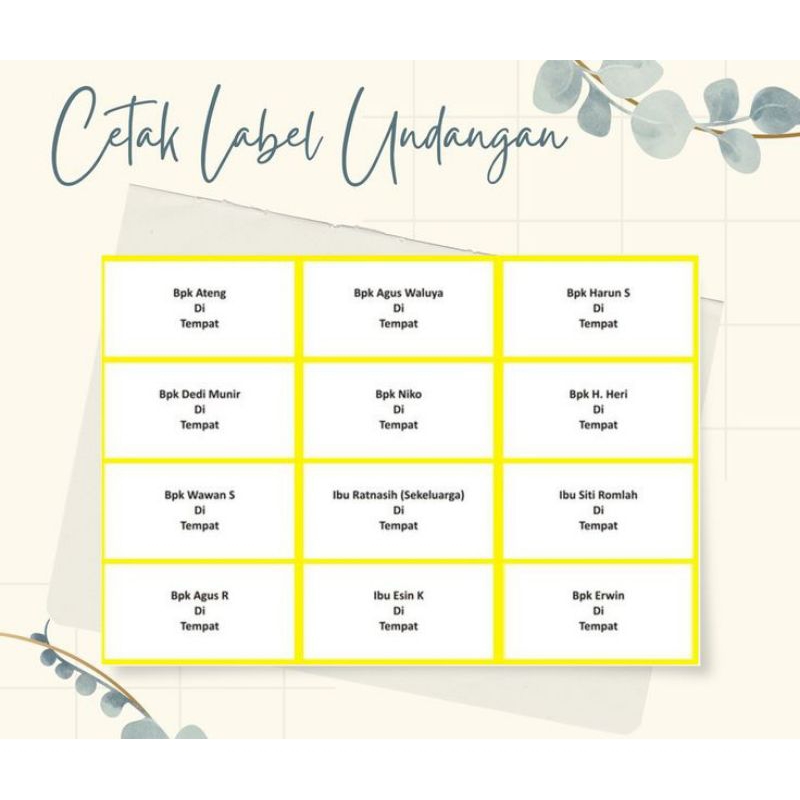 

Cetak Label Undangan