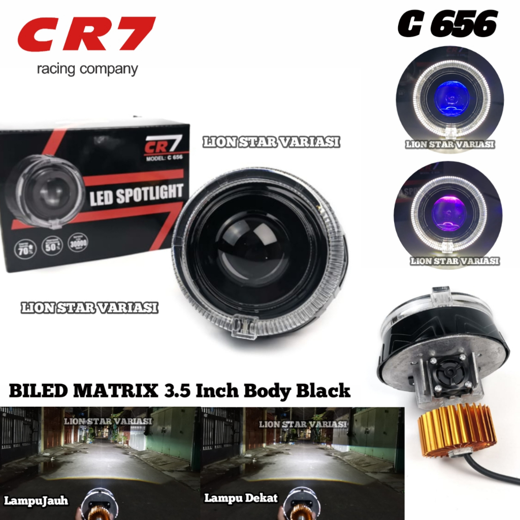 Proyektor LED Bulat 3,5 Inch High Low Flat Cut untuk Mobil Motor