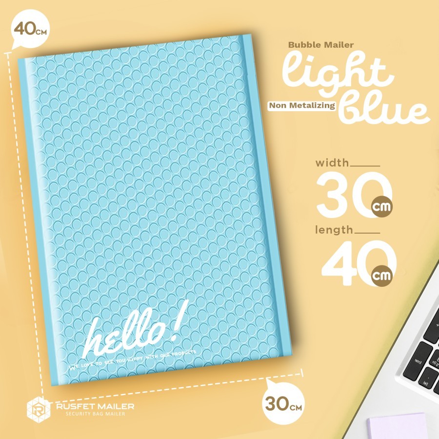 

AMPLOP BUBBLE - BUBBLE MAILER - BUBBLE PACKING HELLO POLOS Sky Blue 30 cm x 40 cm