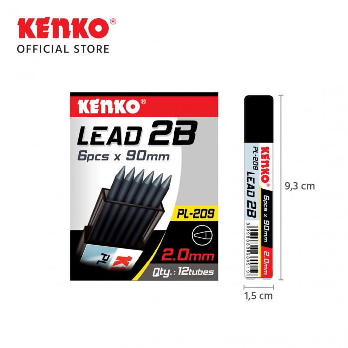 

KENKO PENCIL LEAD PL-209 2B 2.0MM X 9CM - 1 LUSIN