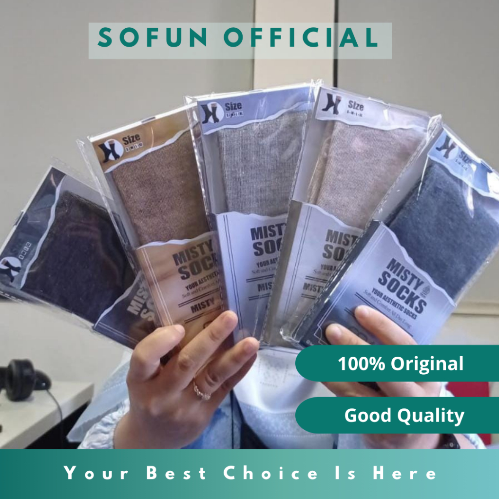 Soka Kaos Kaki Muslimah Katun PE Jempol Misty Size M