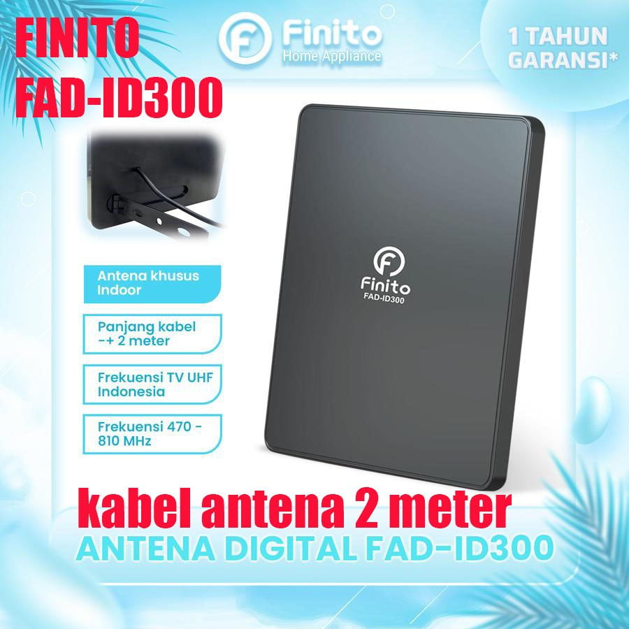 Promo Antena Tv Indoor Finito Fad-Id300 Kabel Antena 2M Tv Digital Stb Nonton Siaran Tv Digital