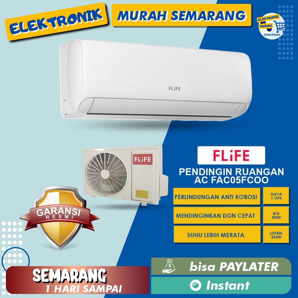 FLIFE AC LOW WATT 1/2PK - Hemat Listrik - Self Diagnosis -Auto Clean - 325 watt - 0.5PK - FAC-05FCOO