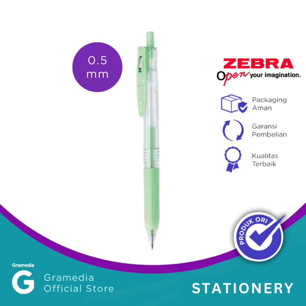 

Zebra Sarasa Clip - Pulpen Gel 0.5 Warna Milky Green