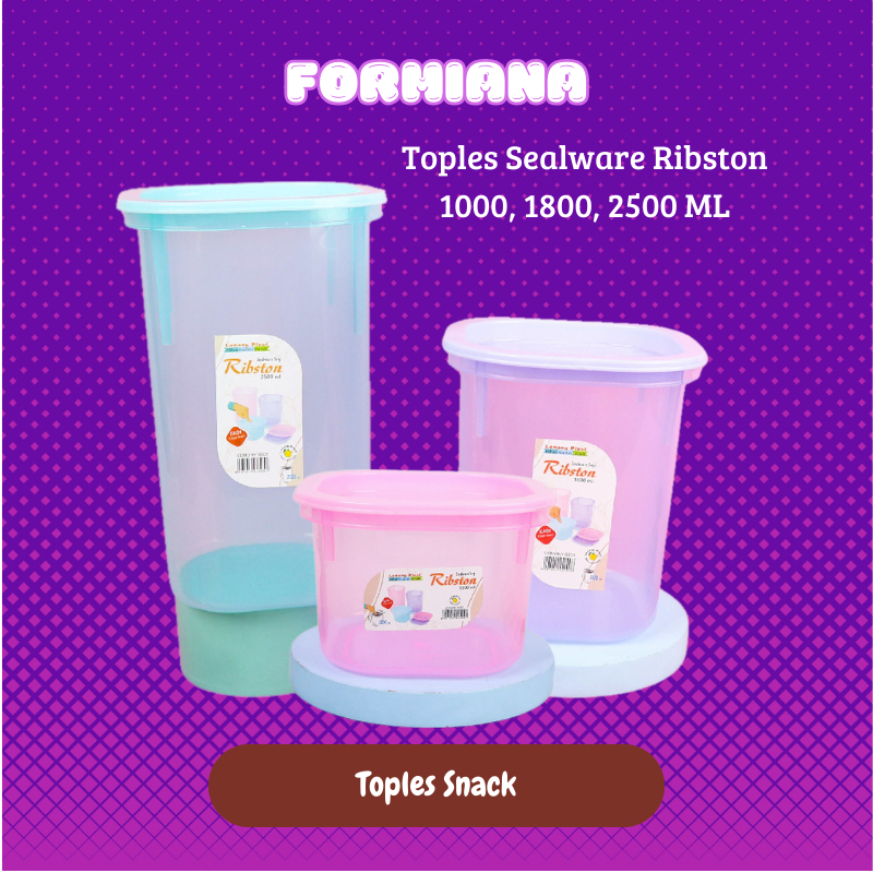 Sealware Ribston 1000ml 1800ml 2500ml - Toples Snack Serbaguna Bahan Plastik Tebal BPA FREE - FM