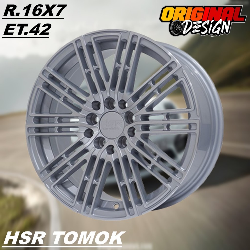 Velg mobil XENIA NEW, VELOZ, ERTIGA, ring 16 lubang baut 5 HSR TOMOK R16 silver