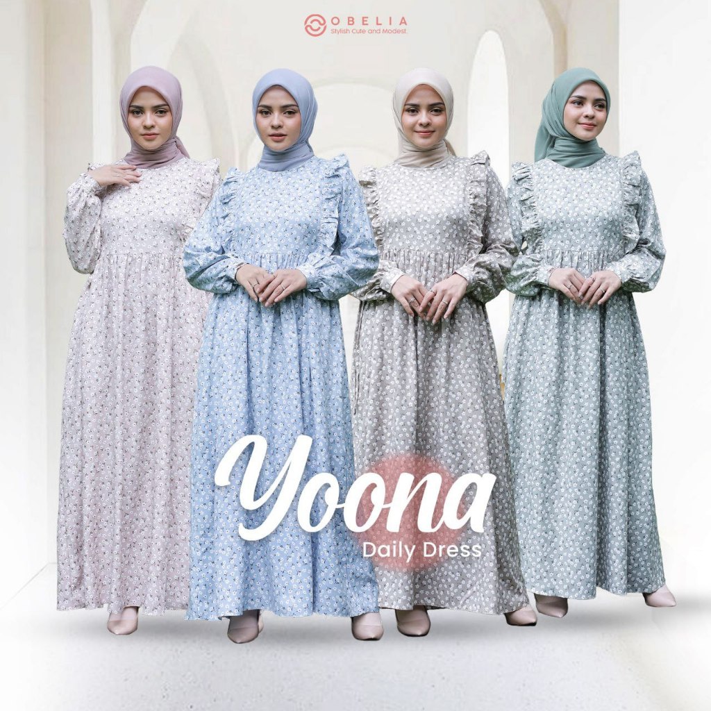 Yoona Dress/ Gamis Simpel/ Gamis Cantik/ Baju santai/ Baju Lebaran/ Baju kekinian
