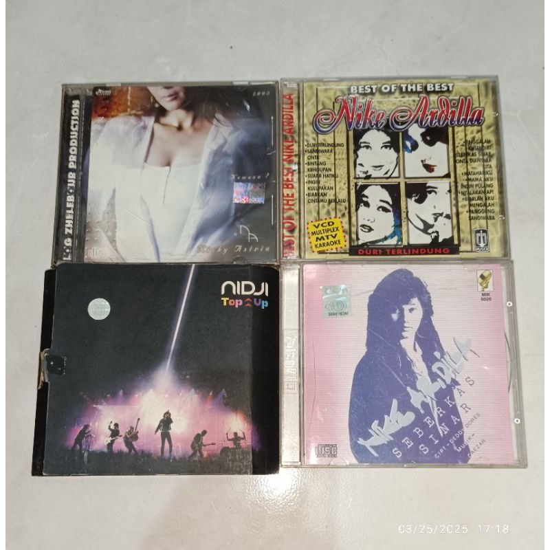 cd dan vcd Indonesia NICKY ASTRIA-Kemana (2) / NIKE ARDILLA-Best Of The Best (2) / NIDJI-Top Up / NI