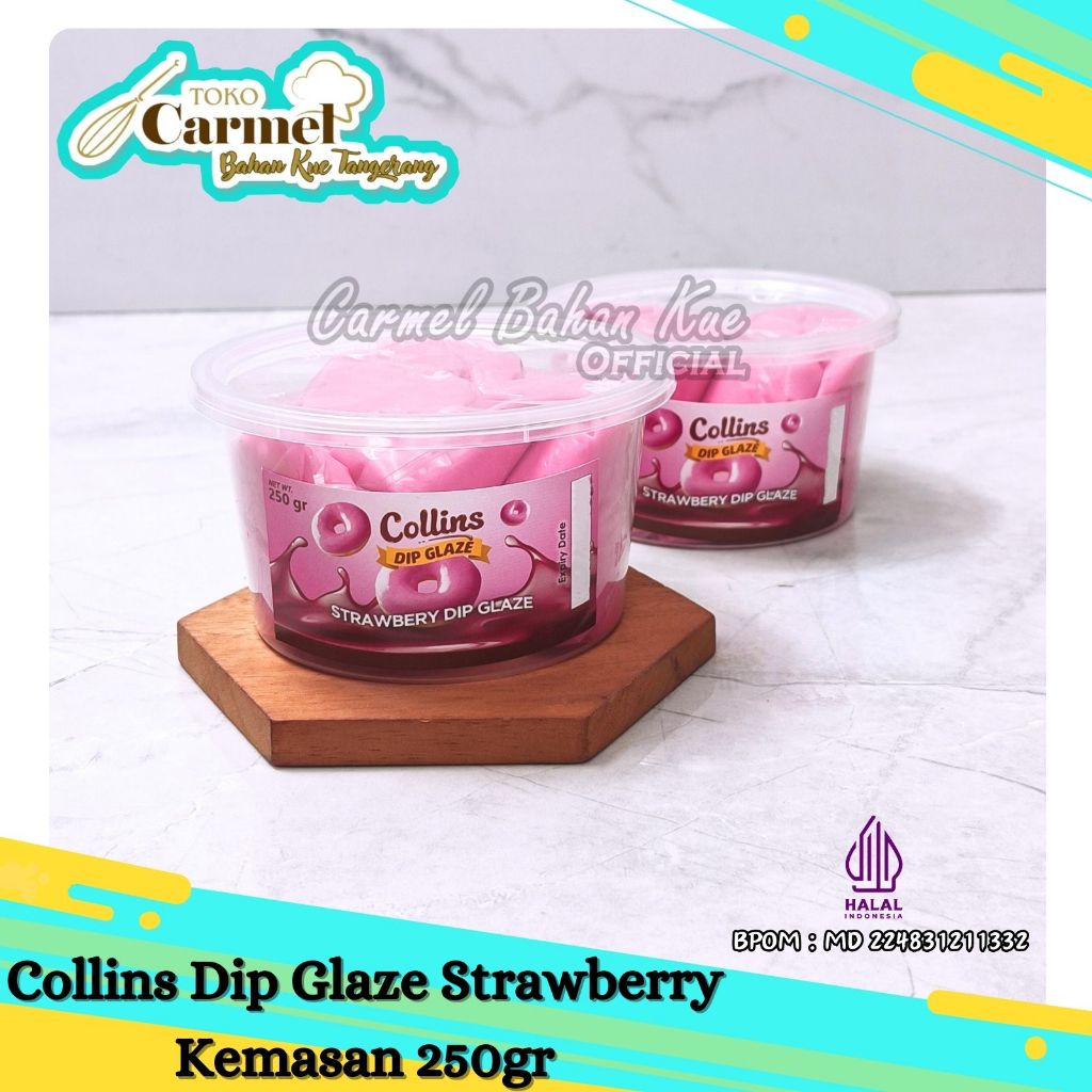 COLLINS DIP GLAZE 250GR REPACK Topping Dipping Glaze Donat Aneka Rasa FREE BUBBLE WRAP Tiramisu 250gr 7