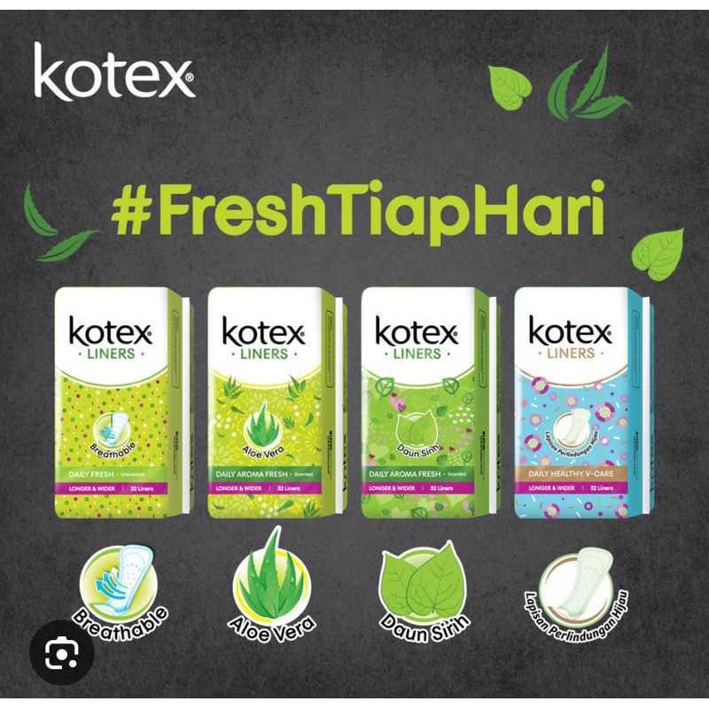 KOTEX LINERS isi 32 pads pantyliner