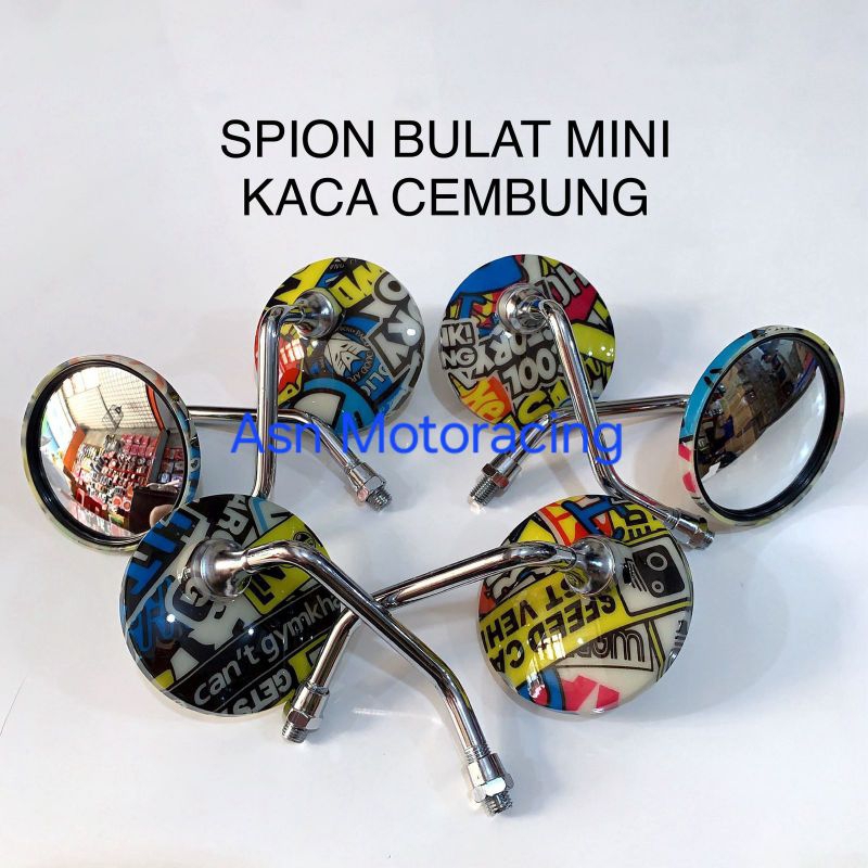 Spion klasik bulat mini cembung Beat karbu/fi/street Scoopy Genio Fazio Fino Jupiter z