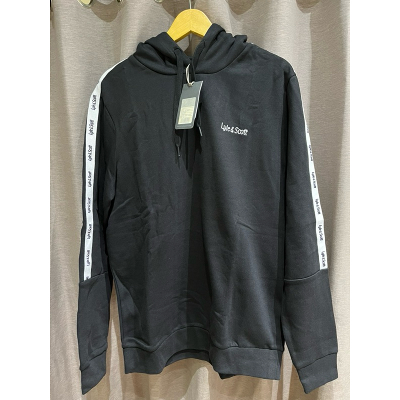 Lyle n Scott ML1986SP Tape Hoodie Jet Black BNWT