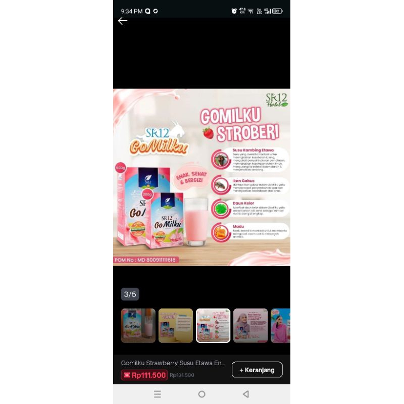 

susu gomilku rasa strawberry