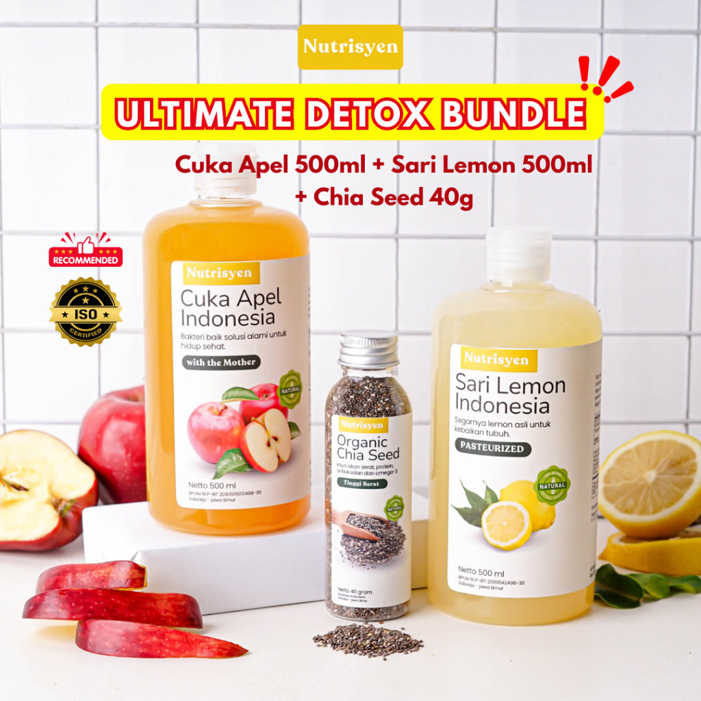 

Nutrisyen - 3in1 Cuka Apel 500ml + Sari Lemon 500ml + Chia Seed 40g Organik Bundling