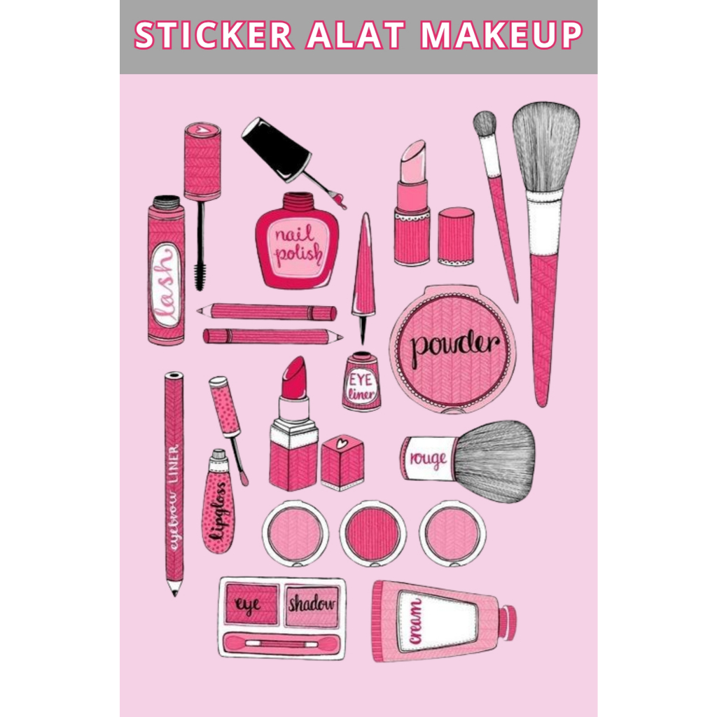 

Sticker Alat MakeUp Custom Non Cutting 10x1S5cm - Sticker Aesthetic Keren untuk HP, Laptop, Helm, Motor & Barang Kesayangan - Sticker Berkualitas dan Mudah Dipasang