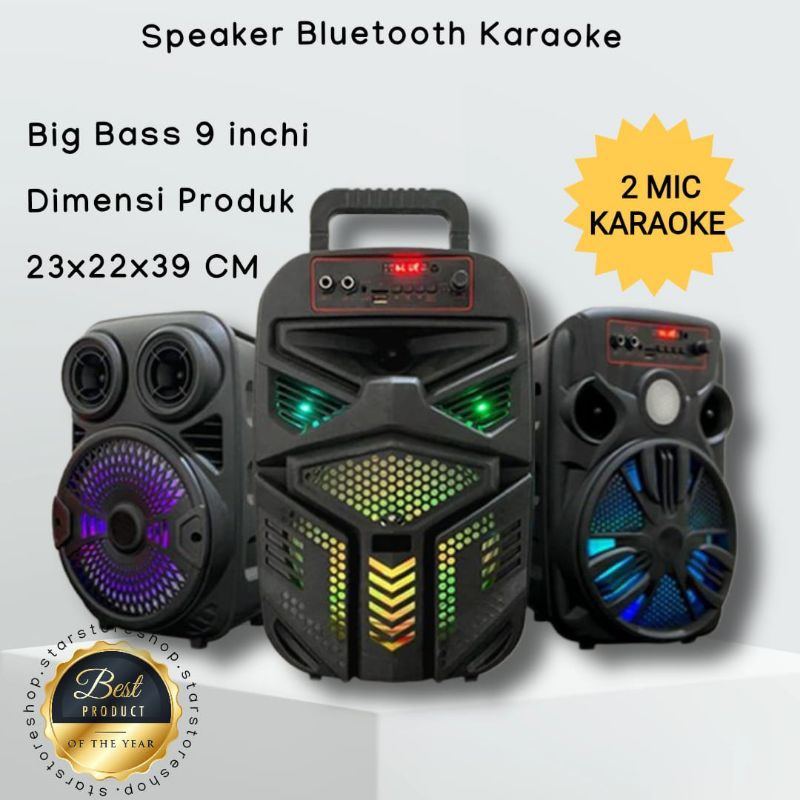 [ SSS ] 2 MIK Speaker Jumbo Besar Wireless Portable Musik Music Box loudspeaker Salon Aktif Bluetoot
