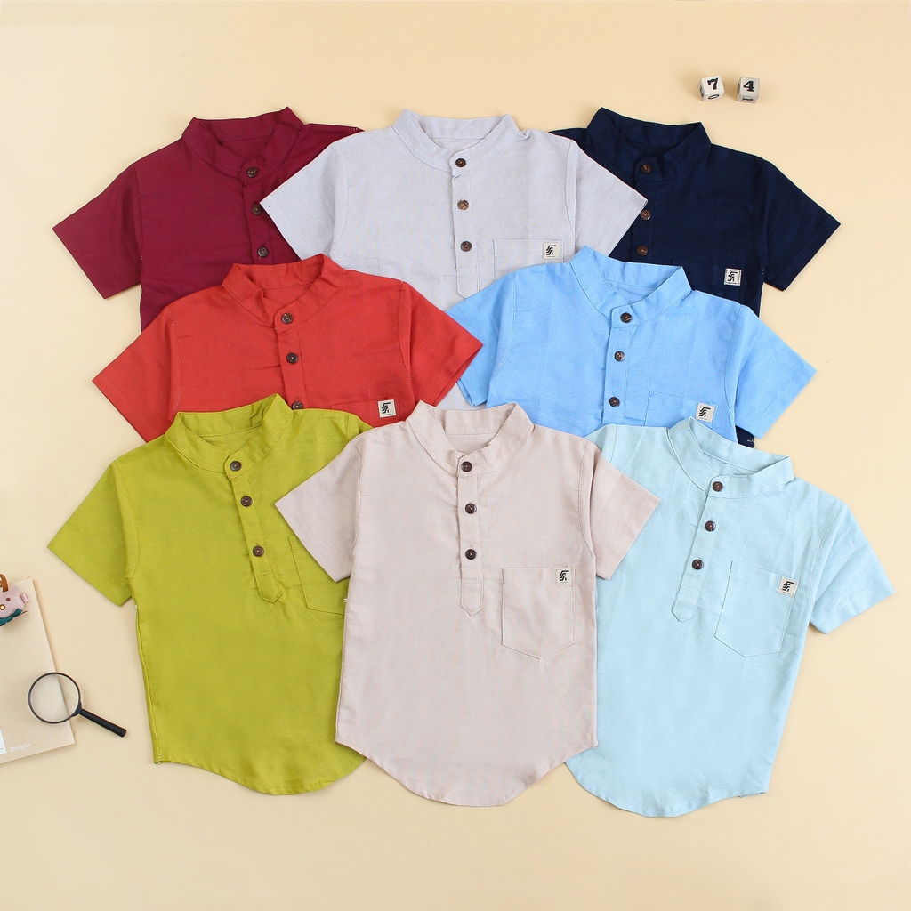 Baju kurta Koko Anak Laki Laki linen rami/kurta anak bahan premium